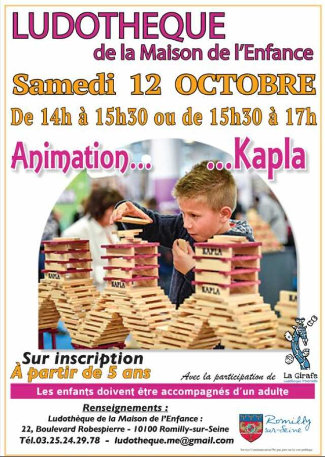 Animation Kapla à la Ludothèque de Romilly-sur-Seine