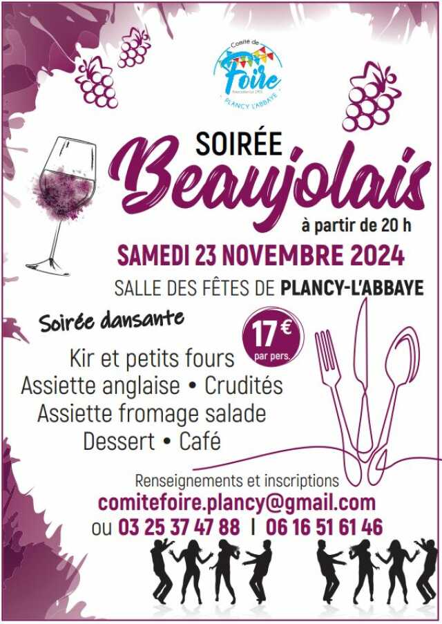 Soirée Beaujolais à Plancy-l'Abbaye