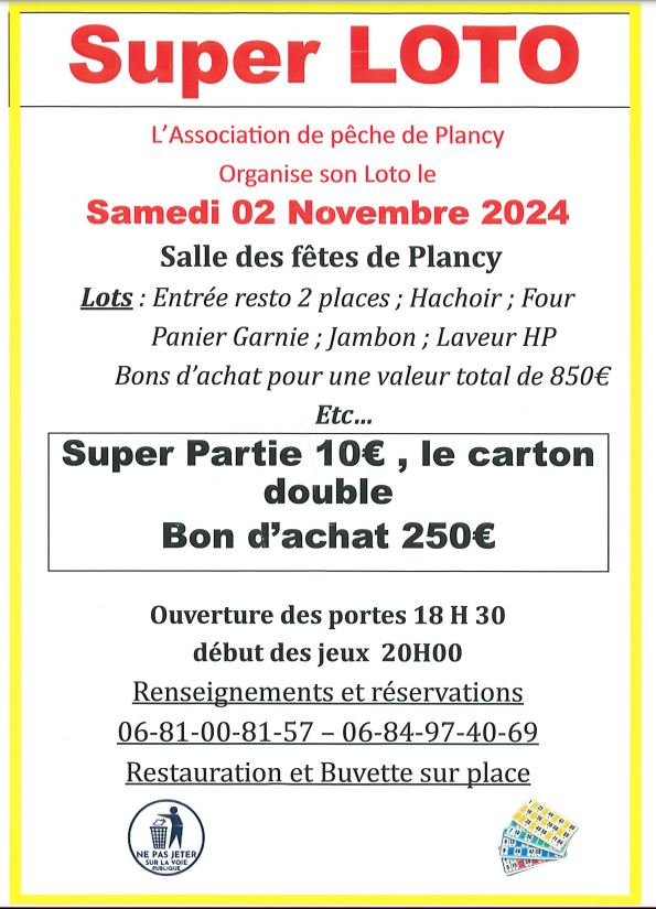 Super Loto, à Plancy-l'Abbaye