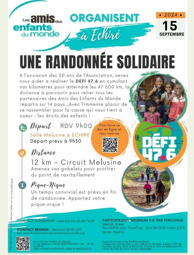 Randonnée solidaire à Echiré