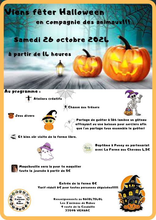 Halloween avec les Z'animaux de Babou  !