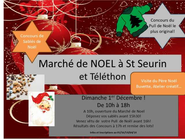 Marché de Noël  et Téléthon à Saint-Seurin-de-Cadourne