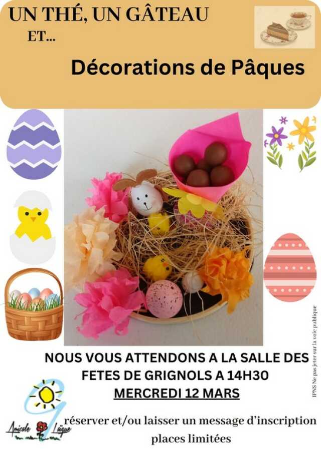 Atelier : décorations de Pâques