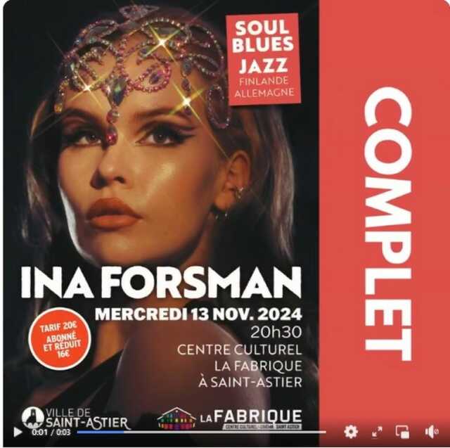 Concert Ina Forshman, étoile montante de la Soul - COMPLET