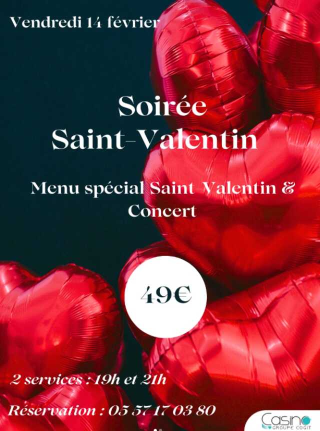 Soirée Saint-Valentin au restaurant du Casino de Lacanau