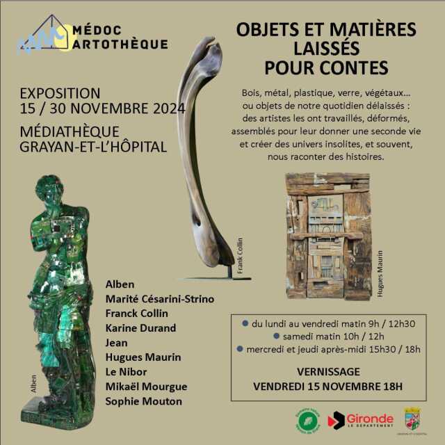 Exposition objets et matières laissés pour contes