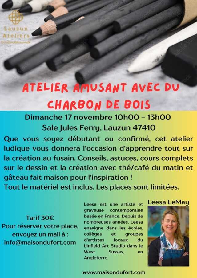 Atelier amusant avec du charbon de bois