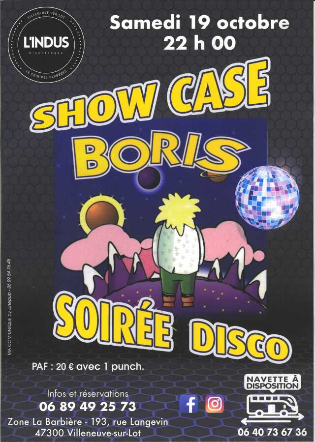 Show Case Boris, soirée disco