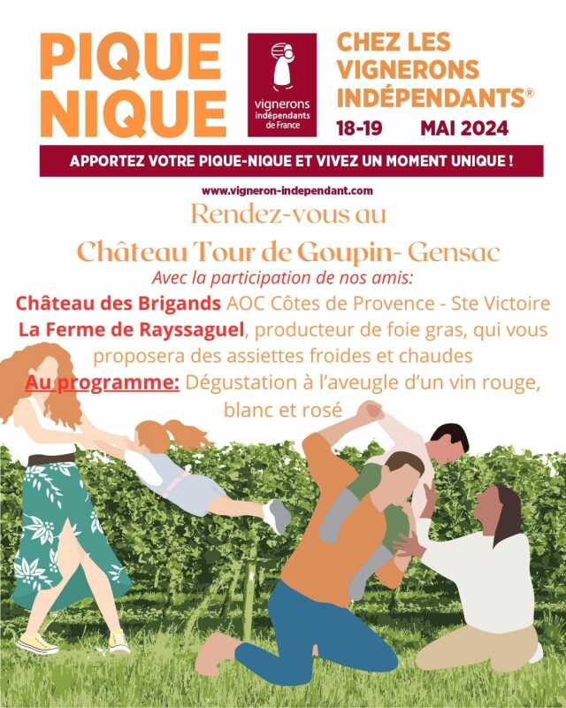 Pique nique chez le vigneron indépendant Château Tour de Goupin