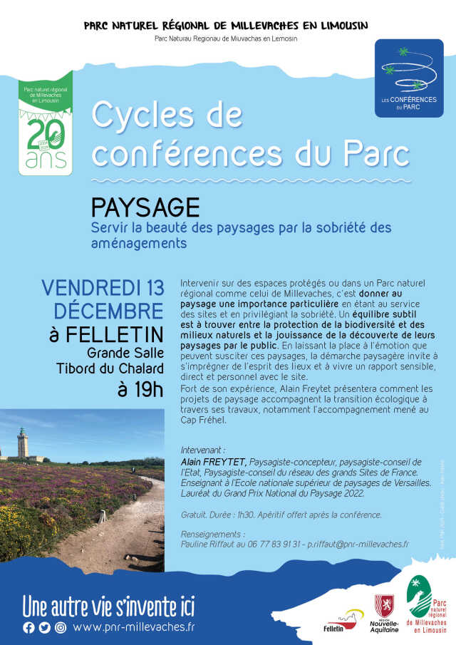 Cycles de conférences du Parc | Paysage par Alain Freytet