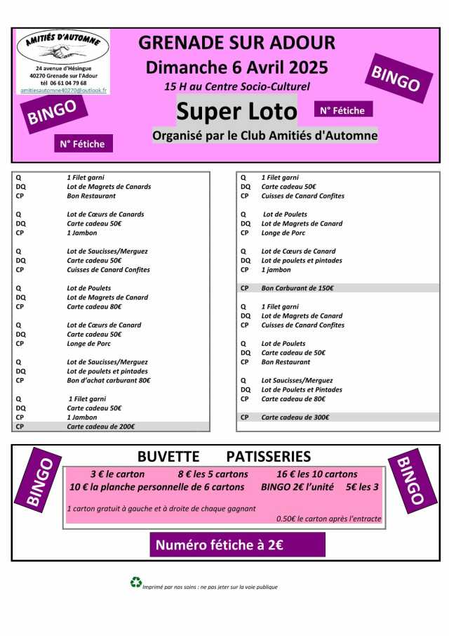 Super loto bingo