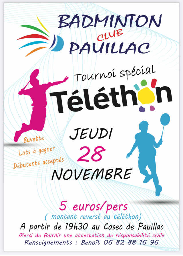 Tournoi de badminton spécial Téléthon