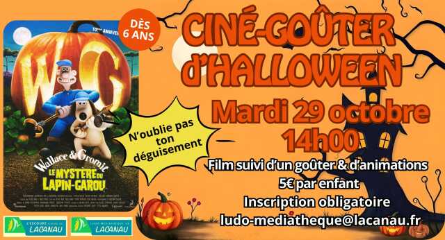 Ciné-goûter d’Halloween : Wallace et Gromit et le mystère du Lapin-garou - sur inscription