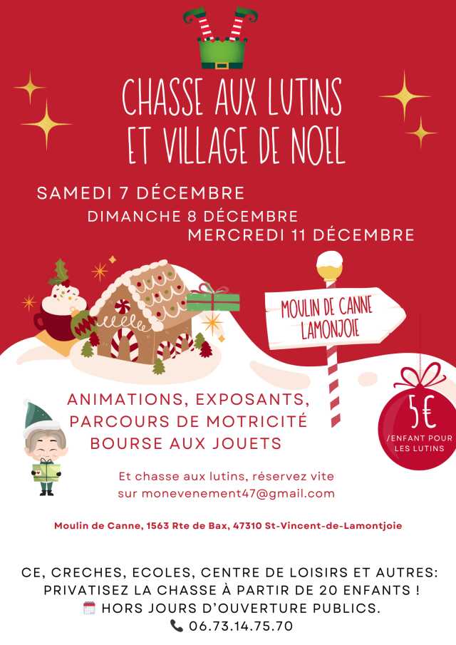 Chasse aux lutins et village de Noël