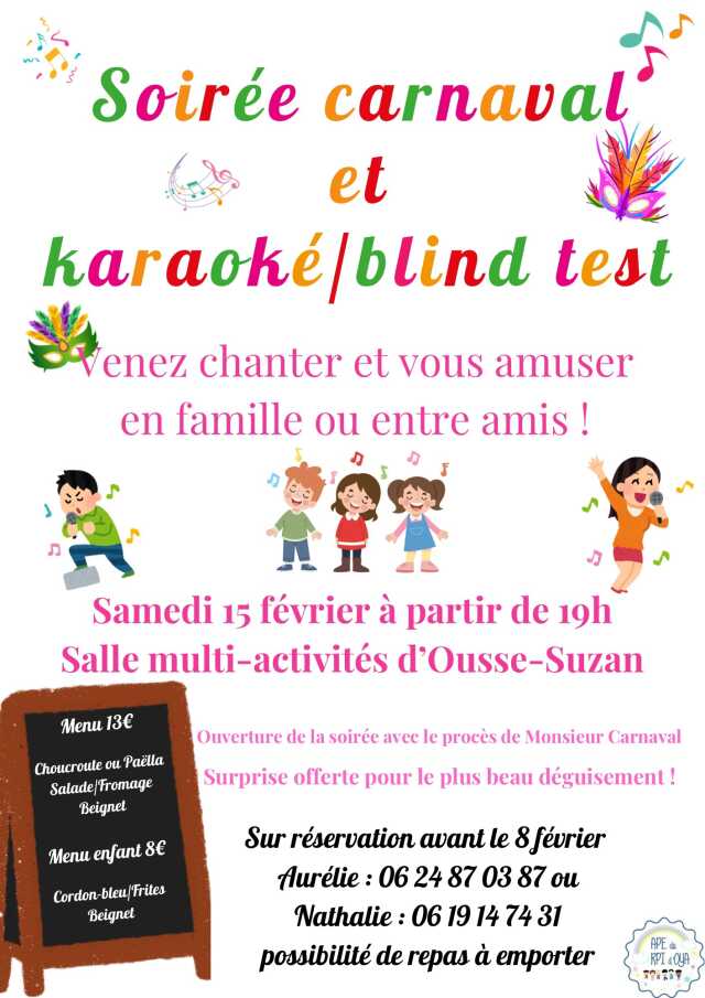 Soirée carnaval et Blind test