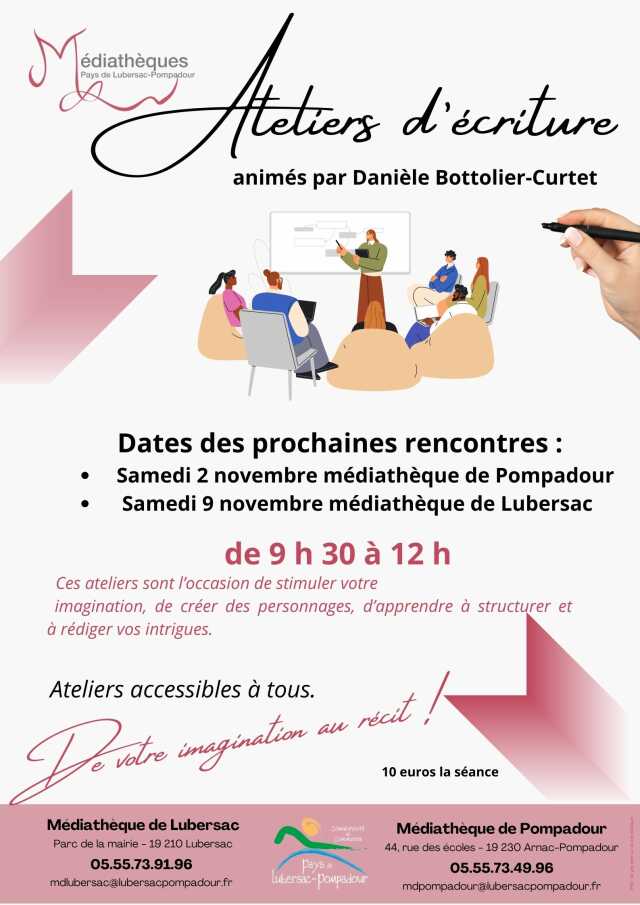 Ateliers d'écriture à la médiathèque de Lubersac