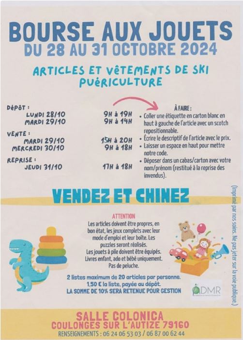 Bourse aux jouets, puériculture, vétements