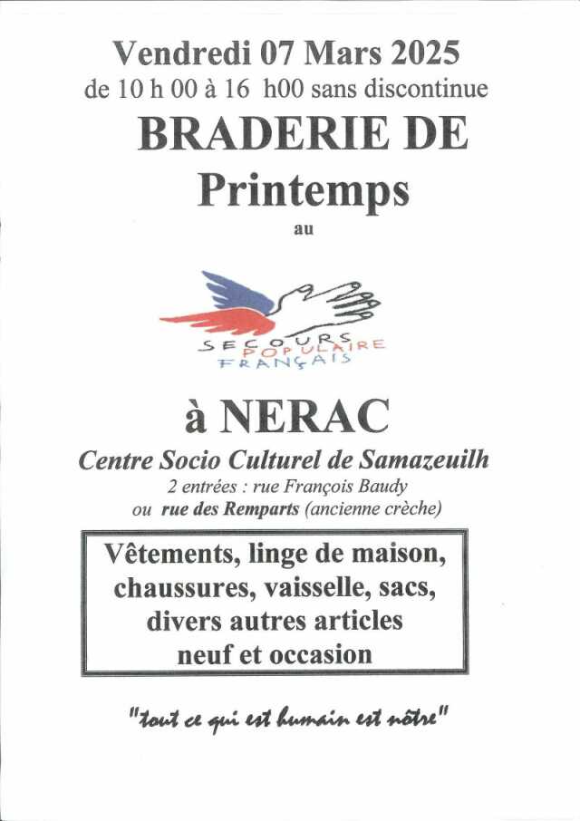 Braderie de printemps.