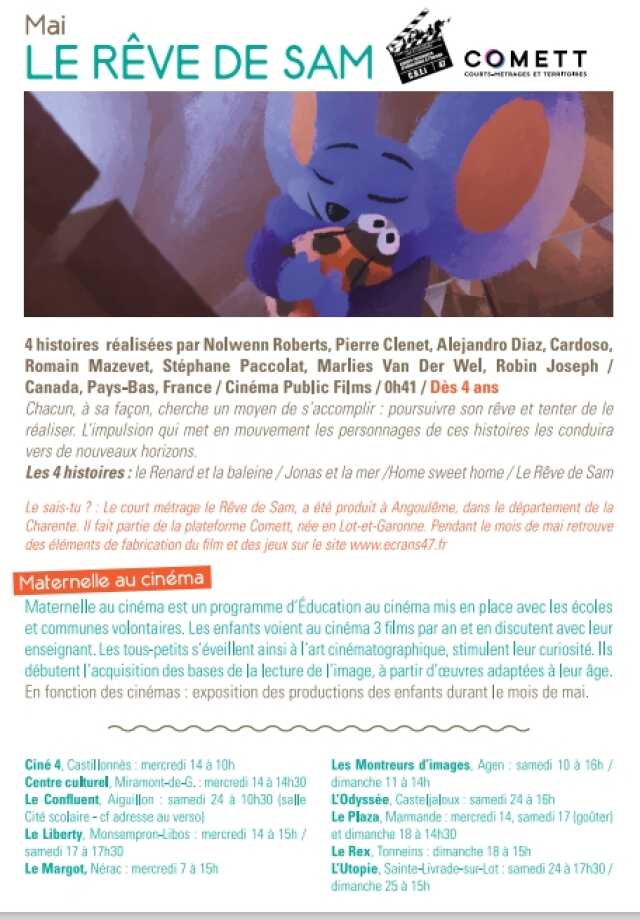 Ciné-Mômes « Le rêve de Sam » au Cinéma le Plaza