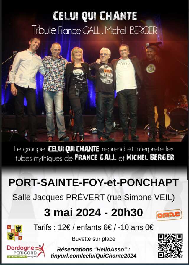 Concert Tribute France Gall & Michel Berger par le Groupe Celui qui chante