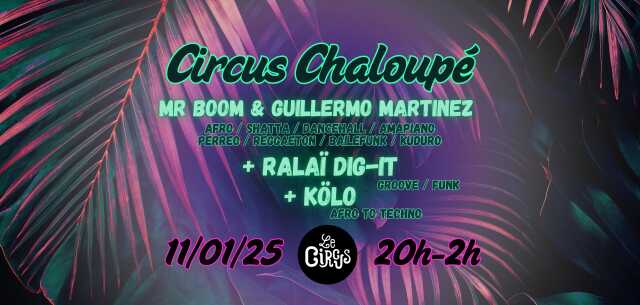 Circus Chaloupé : Mr Boom & Guillermo Martinez + Ralai Dig-it + Kolo