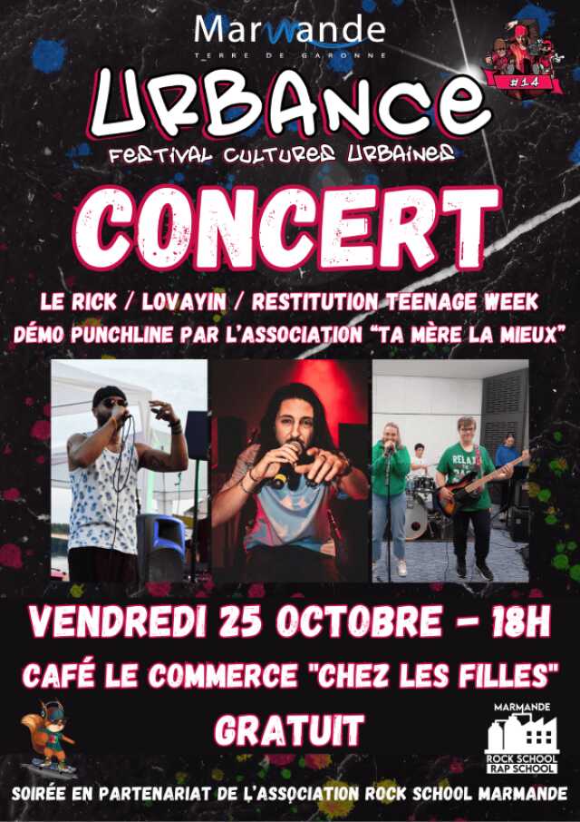 Concert Festival Urbance au Café Le Commerce « Chez les Filles »