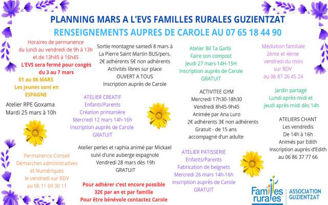 Atelier de l'EVS : atelier créatif enfants-parents : création printanière