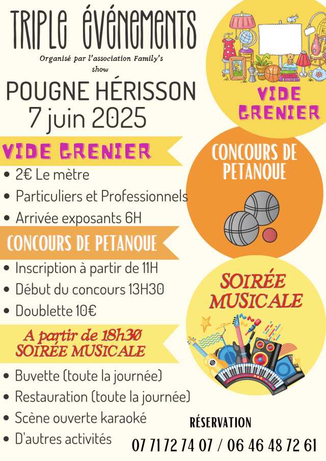 Vide-grenier, concours de pétanque et soirée musicale