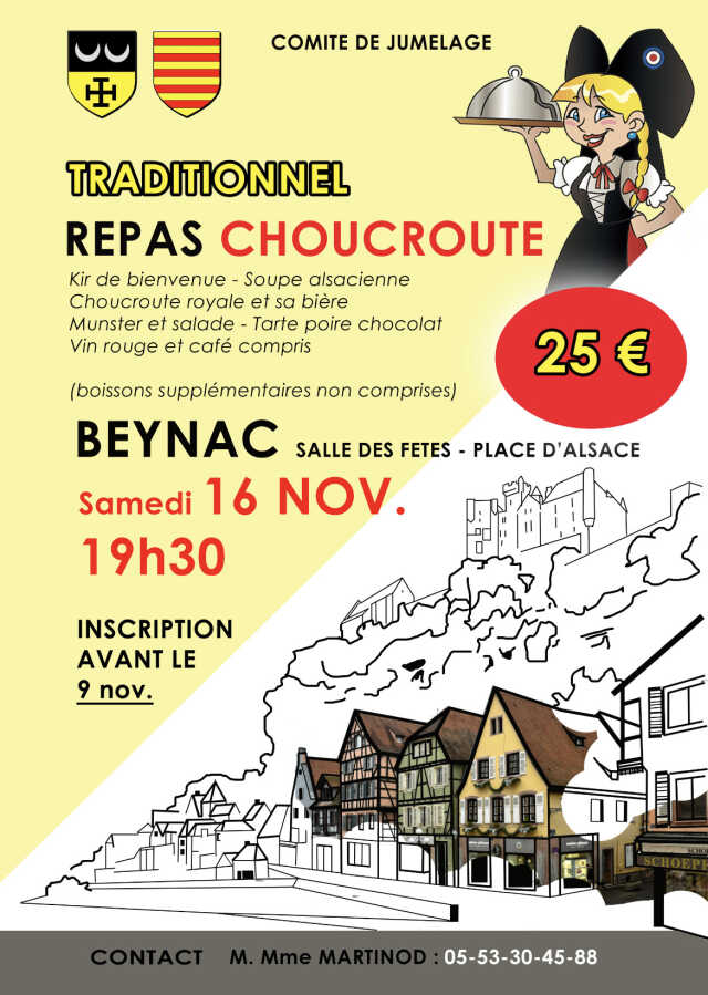 Repas choucroute à Beynac