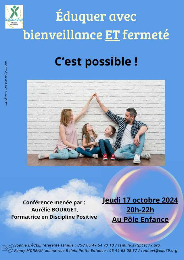 Conférence : éduquer avec bienveillance et fermeté