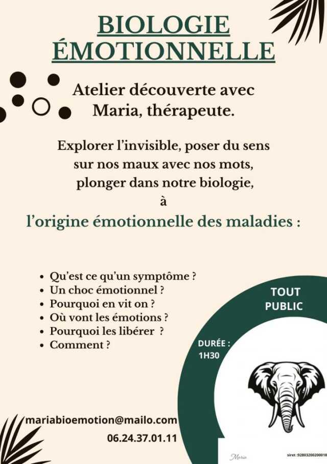 Atelier /conférence pédagogique : La Biologie émotionnelle.