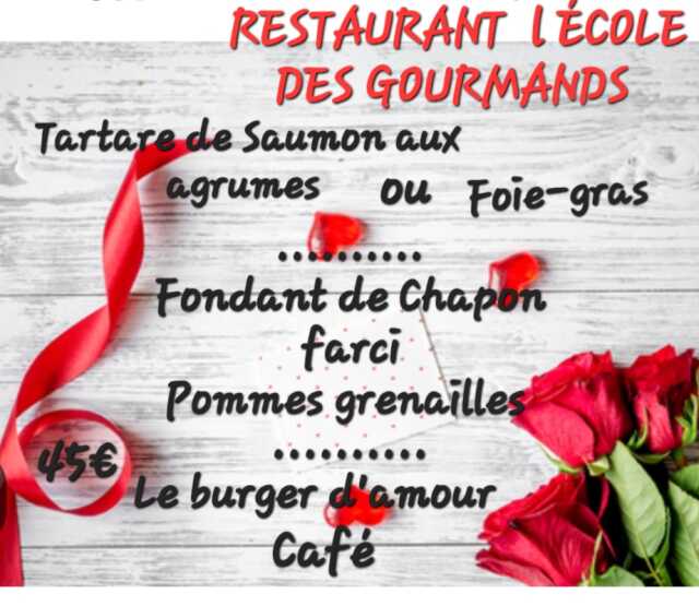 Repas St Valentin Ecole des Gourmands