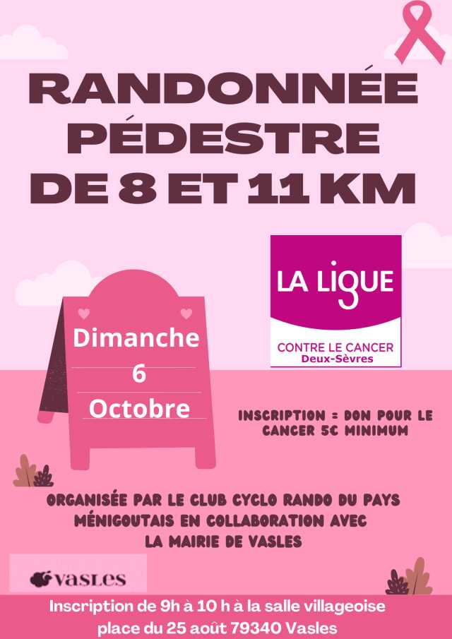 Octobre rose : randonnées pédestres au profit de la lutte contre le cancer du sein