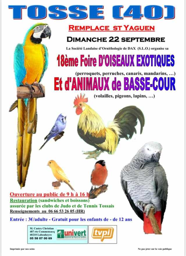 18ème Foire d'oiseaux exotiques et d'animaux de basse-cour