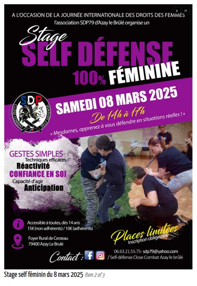 Stage de self défense 100 % féminine