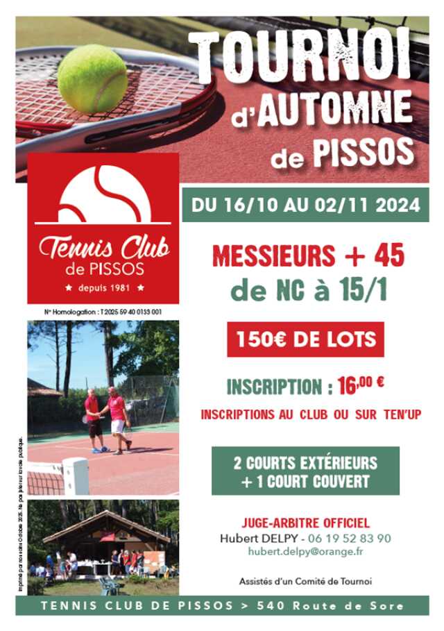 Tournoi Tennis +45 ans