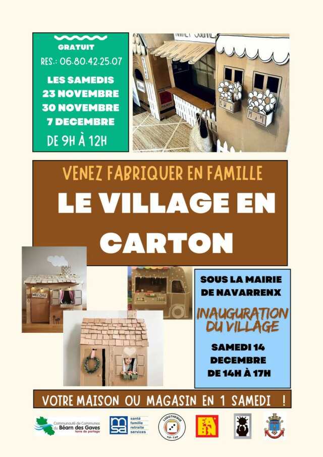 Venez fabriquer en famille le village en carton