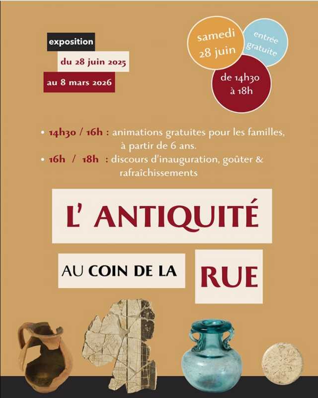 L'antiquité au coin de la rue - Animations gratuites pour les familles