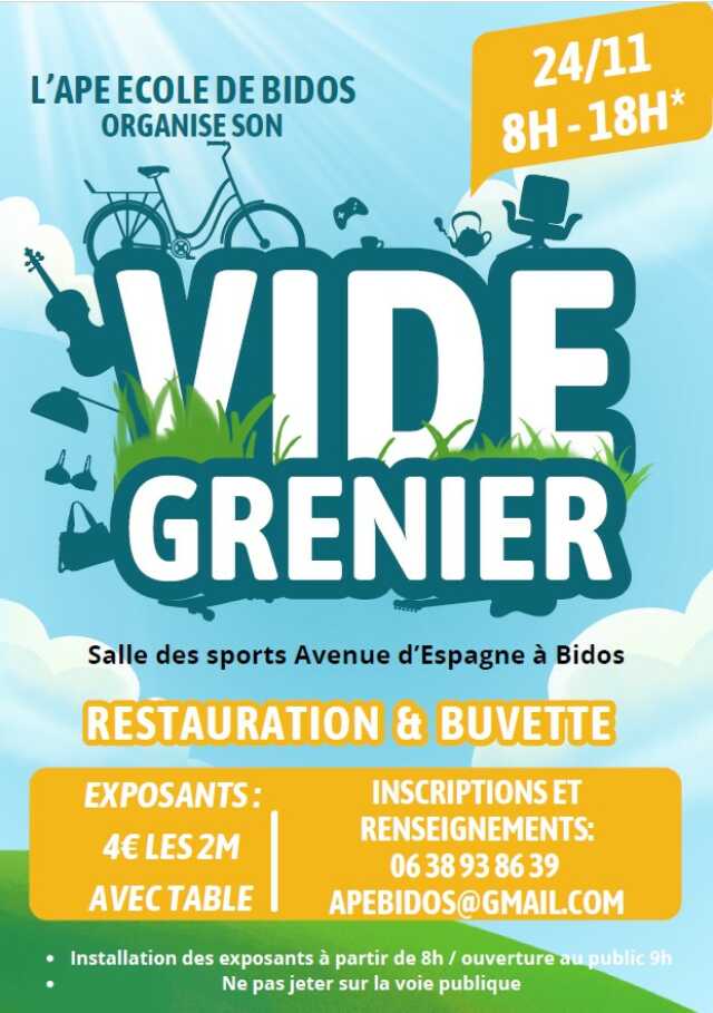 Vide grenier APE Ecole de Bidos