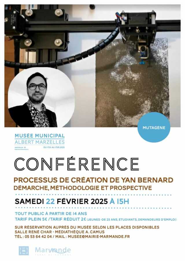 Conférence processus de création de Yan Bernard démarche, méthodologie et prospective.