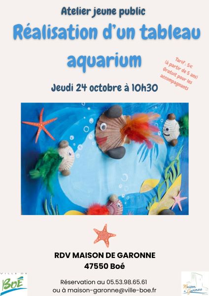 Atelier jeune public de réalisation d’un « tableau aquarium »