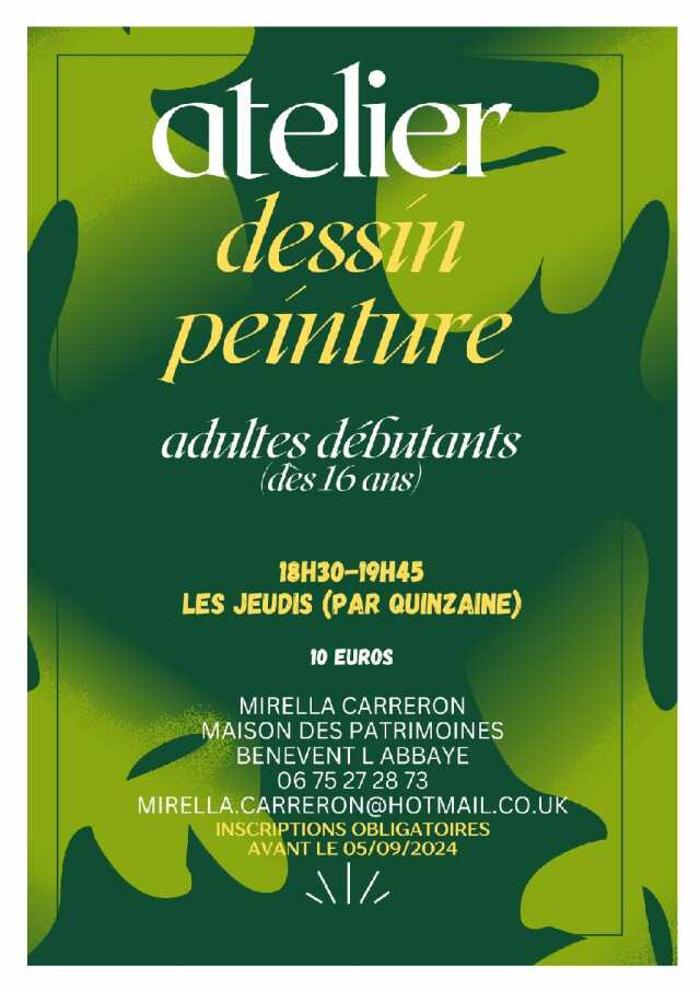 Ateliers Dessins/Peinture pour adultes de Mirella