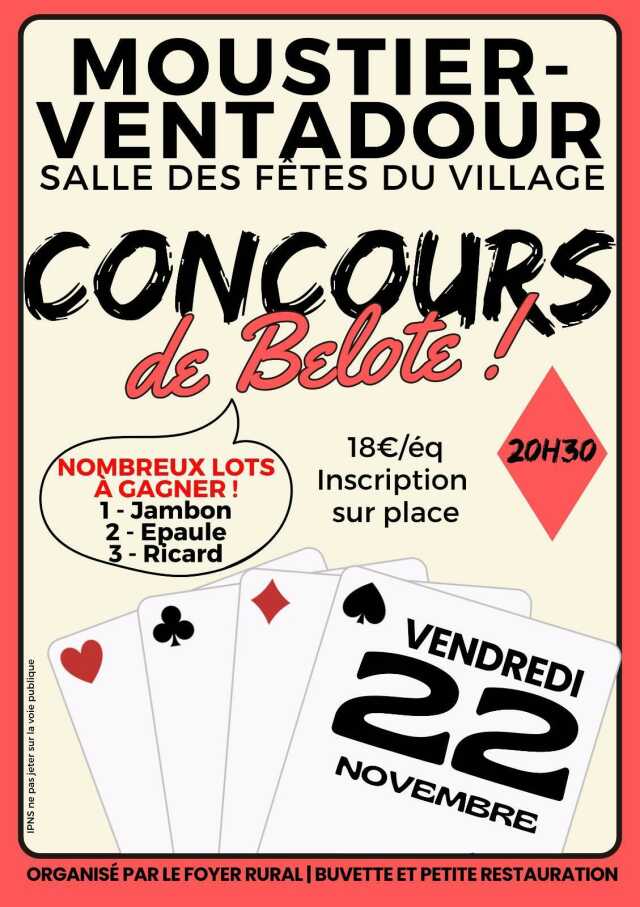 Concours de belote à Moustier-Ventadour