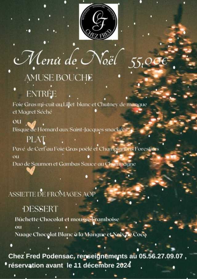 Menu de Noël Chez Fred