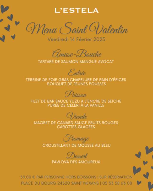 Menu Saint Valentin | L'Estela