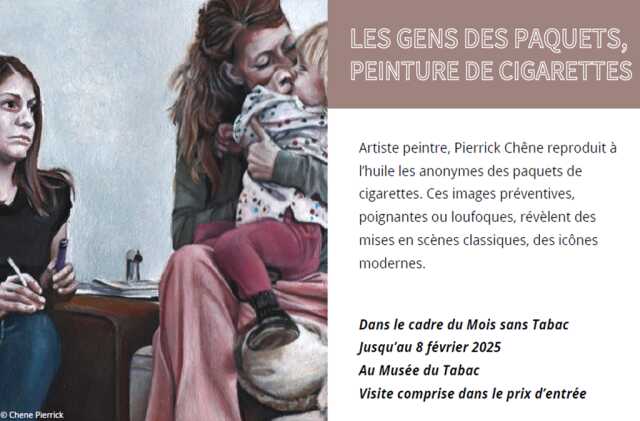 Exposition temporaire : les gens des paquets, peinture de cigarette