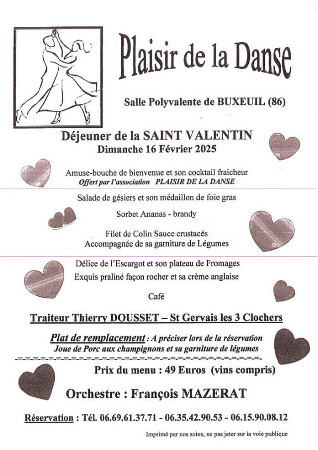 Saint Valentin Plaisir de la Danse