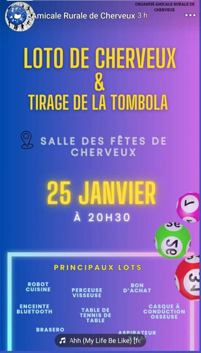 Loto de cherveux & tirage de la tombola