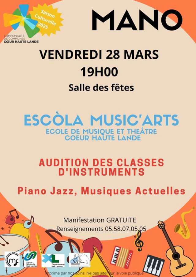 AUDITION DES ELEVES DE L'ESCOLA MUSIC'ARTS