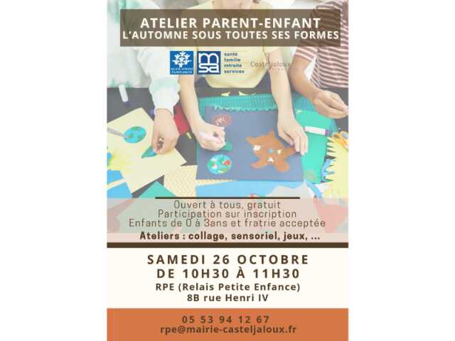 Atelier parent enfant : l'autonomie sous toutes ses formes